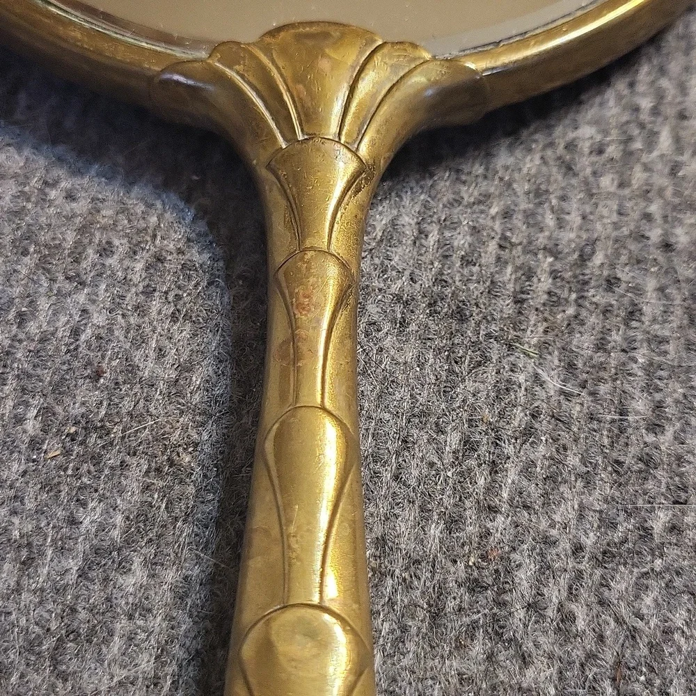 Vintage  Brass Hand held Mirror